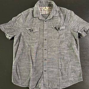Woolrich Short Sleeve Cotton Gray Button Front Men's Shirt‎ Size L